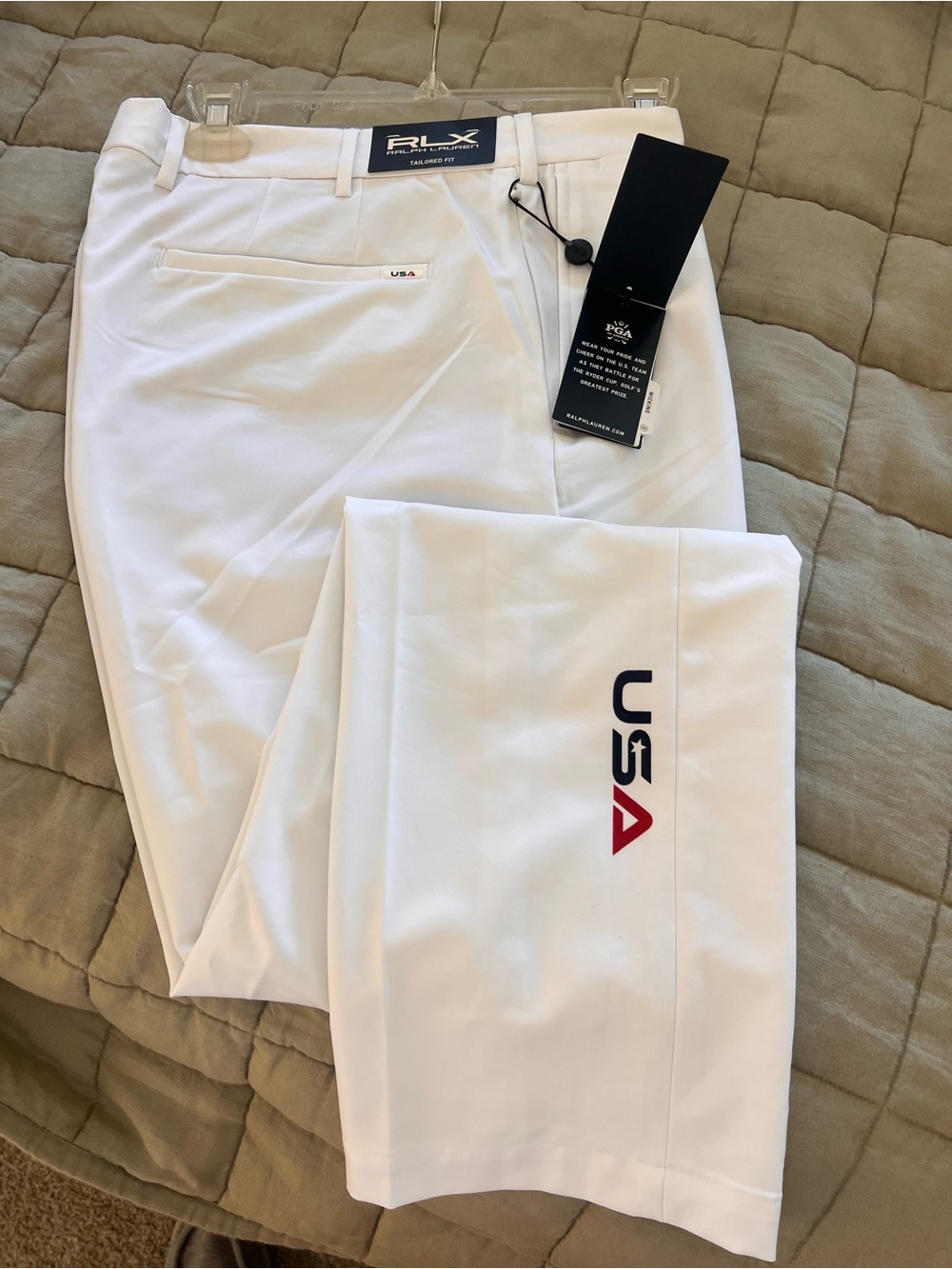 RLX Ralph Lauren White USA Performance Golf Chino Pants